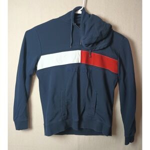 Vintage Y2K Tommy Hilfiger Hoodie‎ Pullover Color Block Half Zip Sweatshirt XL G